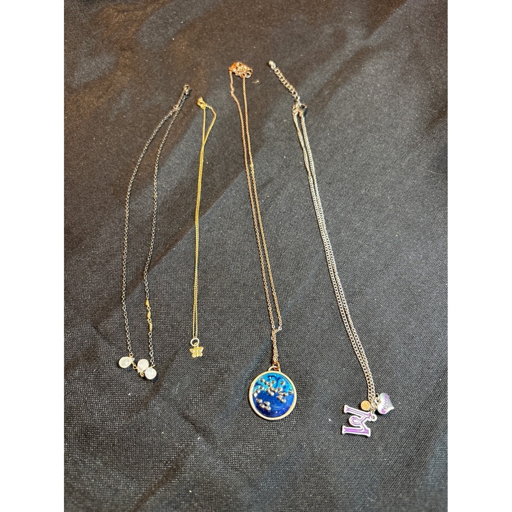 Lot of 4 Assorted‎ Necklaces Charm Pendants Layering Chains